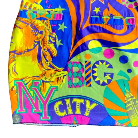 Versace Vintage 80's 90's NY Big City Statue Liberty RARE Versace Jean Skirt XS - Picture 13 of 15